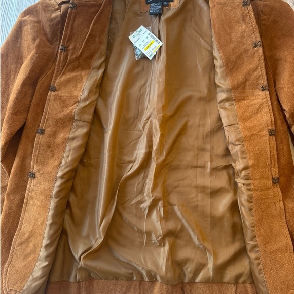 NWT Suede Military Jacket Rust Brown Blazer Coat XL - Picture 6 of 13